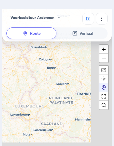 Mobiele TrackSense-weergave voor onderweg